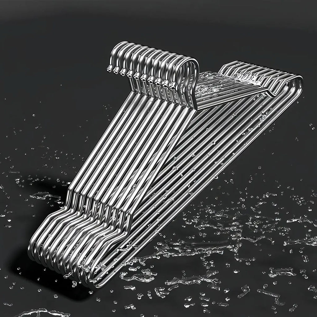 32/42CM Stainless Steel Coat Hanger Closet Organizer,Anti-Slip Clothes Hanger,Balcony Drying Rack,3MM Bold Hard Durable