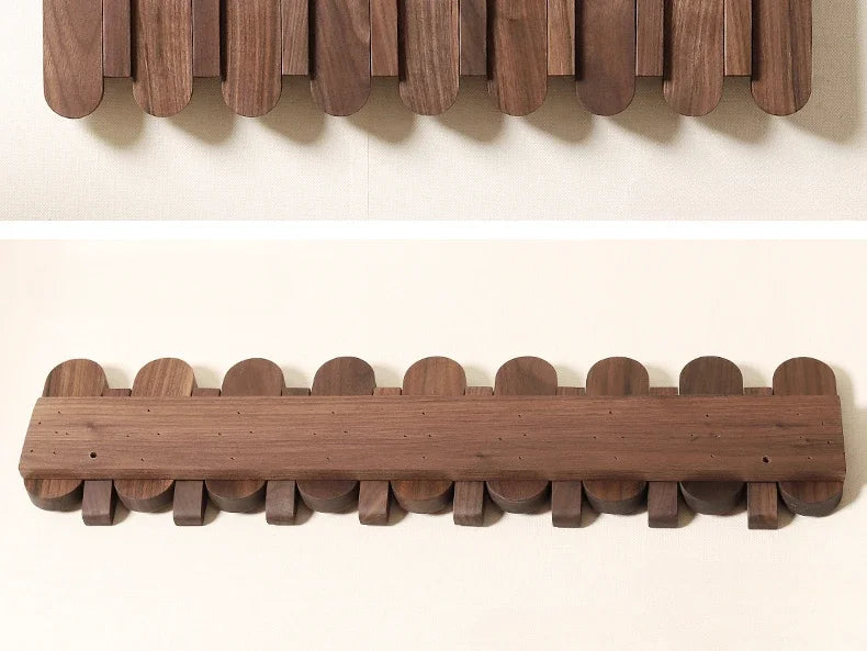 Luxury Wall Coat Rack Walnut Wood Clothes Dress Hanger Hooks Backpack Coat Pants Interior Furniture Bedroom Clothing Storage