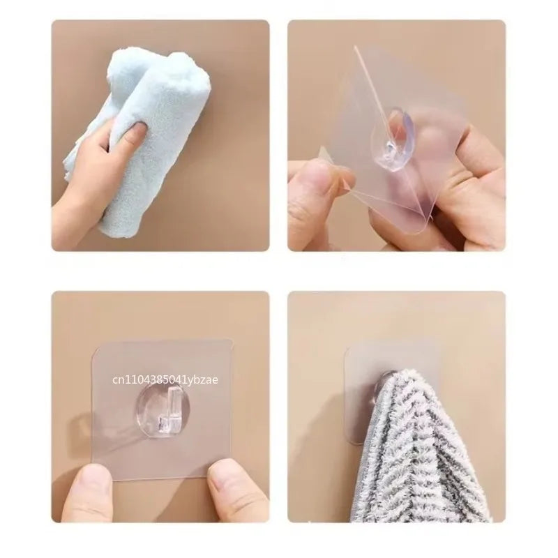 Wall Hooks Plastic Transparent Strong Self Adhesive Cow Horn Design Hanging Christmas Halloween Thanksgiving Accessories Hooks