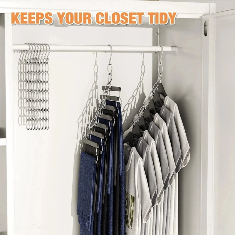 9 Hole Foldable Hanger Wardrobe Space Saving Storage Hanger For Clothes Drying Hangers Storage Organizers Rack Coat Pants Hanger