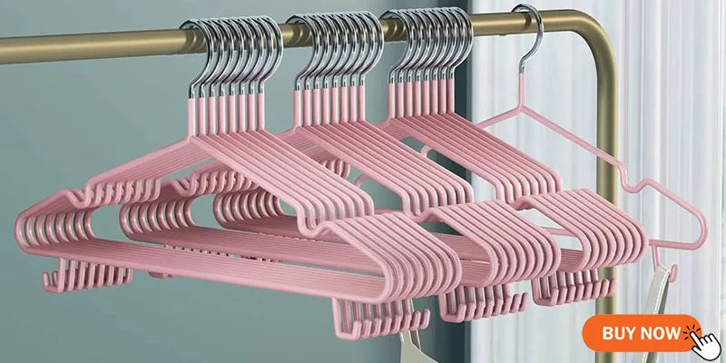 10pcs Non-Slip No Trace Hanger Coated Metal Clothes Hangers Thicken Suit Coat Shirt Jacket Hanging Hanger with Round Notches