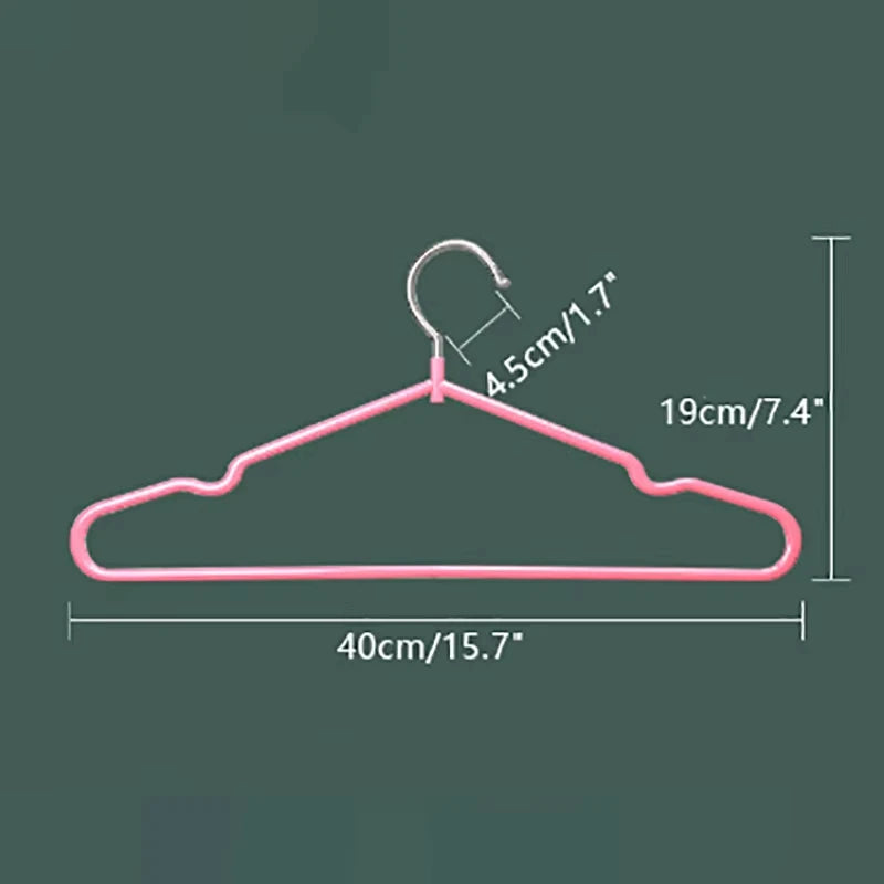 10pcs Non-Slip Coated Metal Suit Coat Hangers Heavy Duty Clothes Hangers Metal Shirt Jacket Hanger with Round Notches for Dress