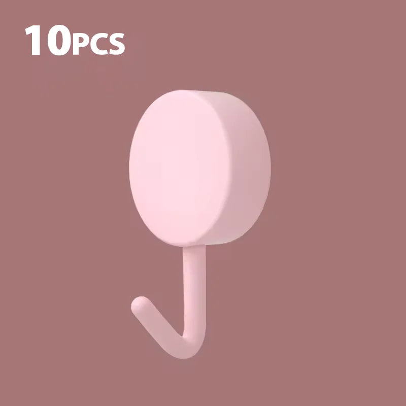 5/10PCS Self Adhesive Wall Hook Strong Without Drilling Clothes Toilet Bathroom Door Kitchen Towel Hanger Home Table Locker Hook