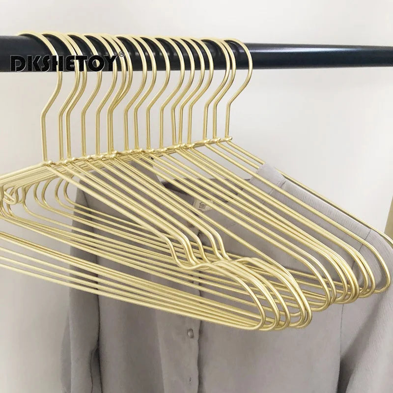 Delicate Metal Clothes Hangers Silver Gold Lightweight Sturdy Clothing Coat Hanger for Hanging Shirts T-Shirts Blouses