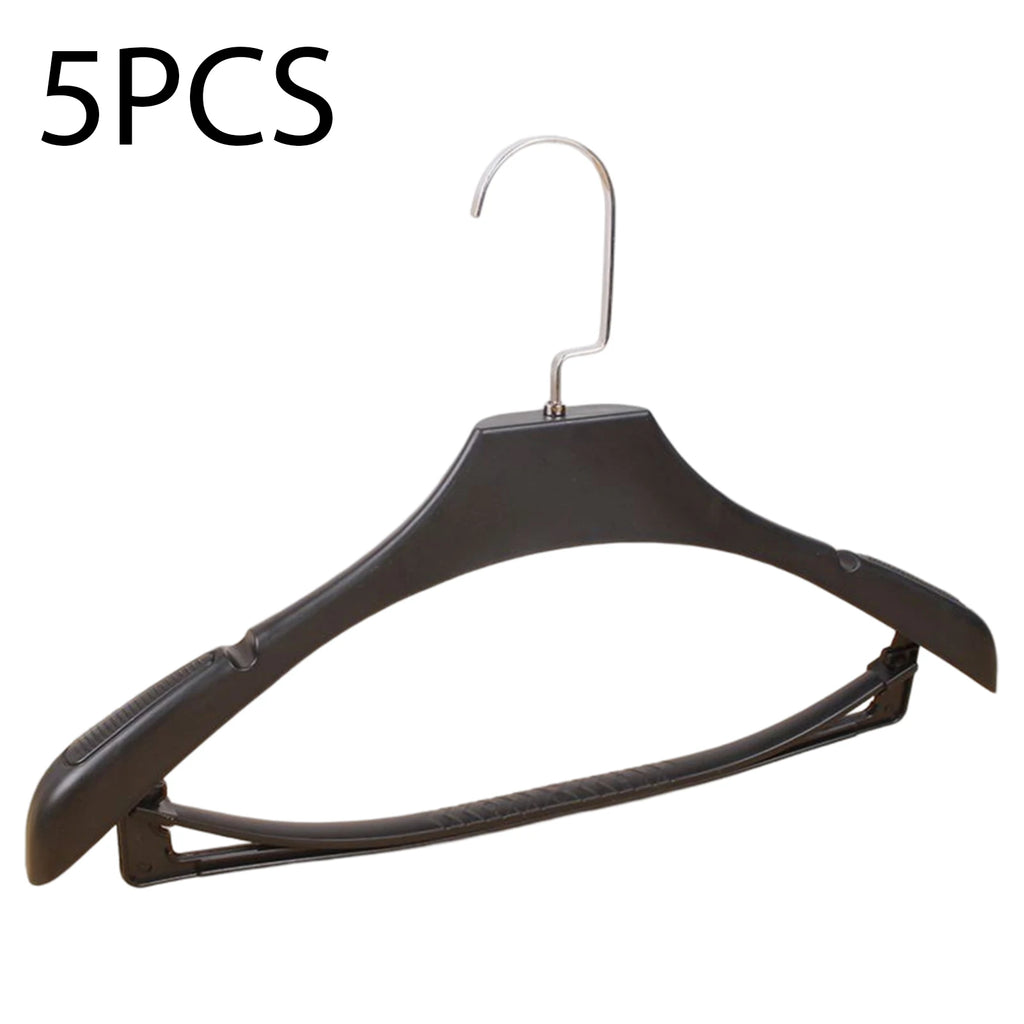 5pcs Wide Shoulder Plastic Clothing Hanger Suit Clothes Hanger Seamless Coat Drying Racks Wardrobe Room Storage Organizer