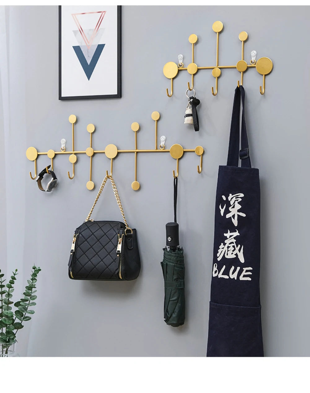 Luxury Fitting Room Coat Hooks Wall Mounted Clothes Rack Coat Rack Key Storage Holder Home Decoration Iron Wall Accessories