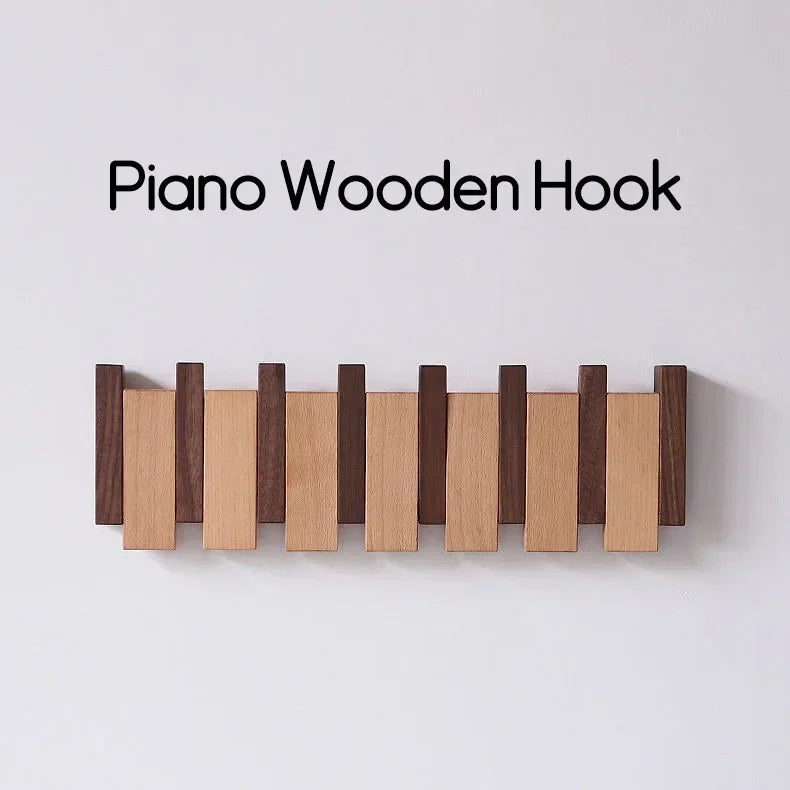 Wall Mounted Black Walnut Coat Rack Solid Wood Clothes Hook Dropshipping Entrance Door Hanger Coat Rack Home Decor Ds Furniture