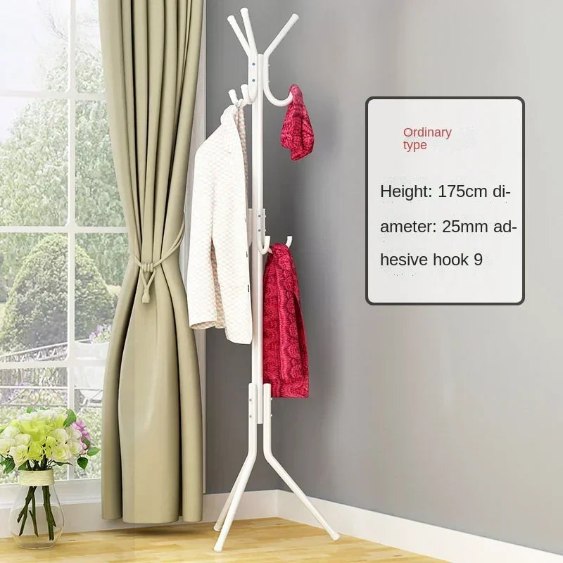 9 Hook Clothes Tree Coat Rack Metal Coat Handbag Scarf Hanger Saving Space Portable Hat Clothes Stand Bedroom Decor