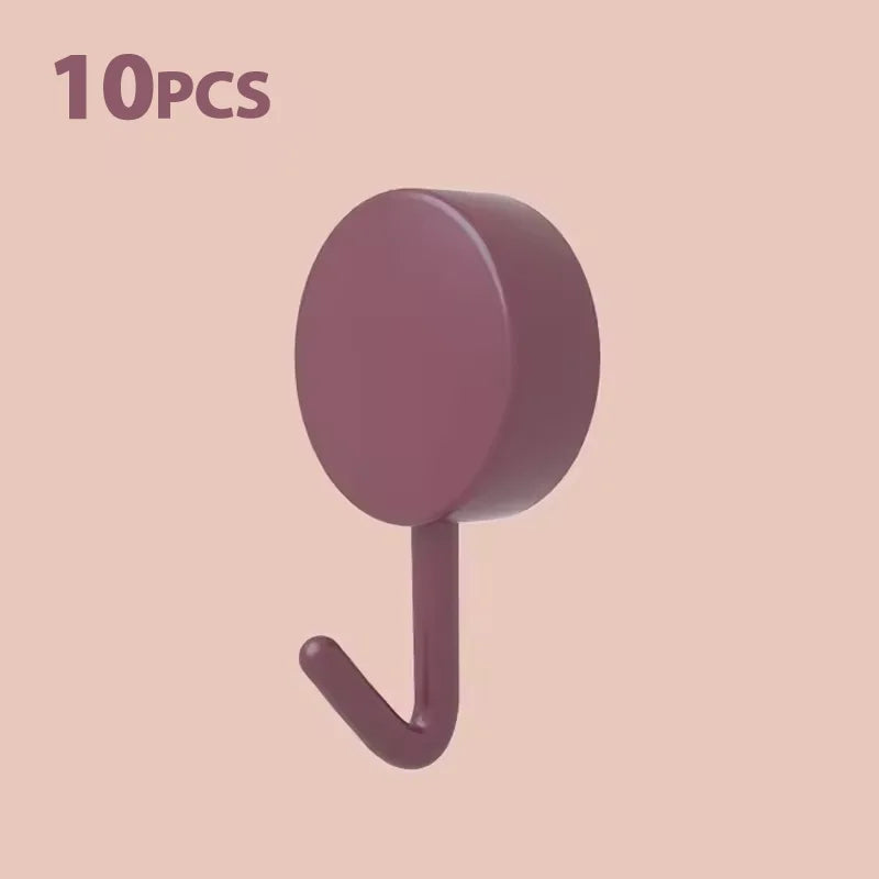 5/10PCS Self Adhesive Wall Hook Strong Without Drilling Clothes Toilet Bathroom Door Kitchen Towel Hanger Home Table Locker Hook
