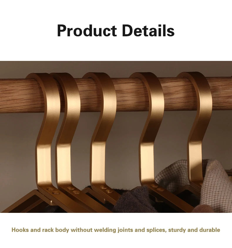 Advanced 5PC Coat Hanger Closet Suit Organizer,45CM Solid Aluminium Alloy Clothes Hangers Pant Dresse Rack,Non-slip Non-marking