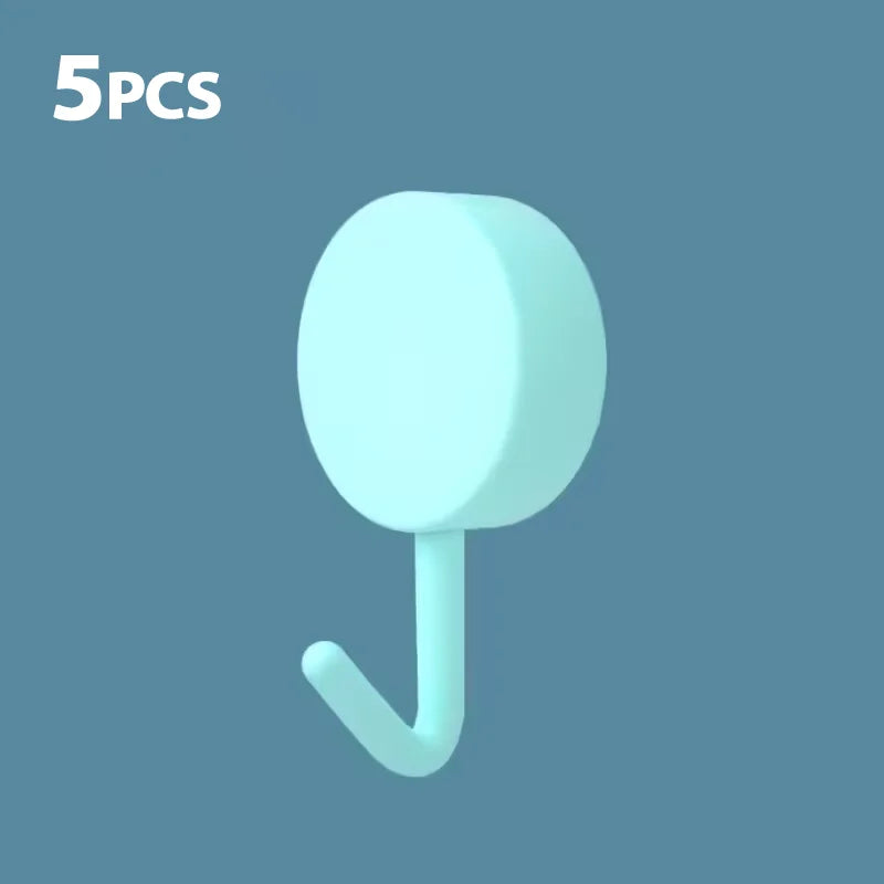 5/10PCS Self Adhesive Wall Hook Strong Without Drilling Clothes Toilet Bathroom Door Kitchen Towel Hanger Home Table Locker Hook