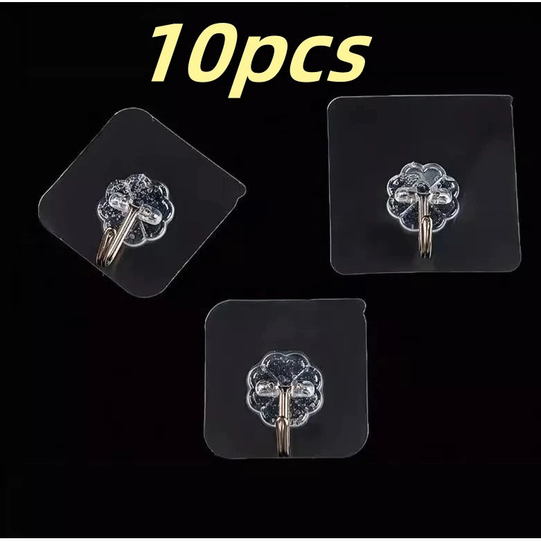 Transparent Hook Strong Self Adhesive Hooks Key Storage Hanger for Kitchen Bathroom Door Wall Multi-Function