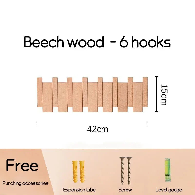 Wall Mounted Black Walnut Coat Rack Solid Wood Clothes Hook Dropshipping Entrance Door Hanger Coat Rack Home Decor Ds Furniture