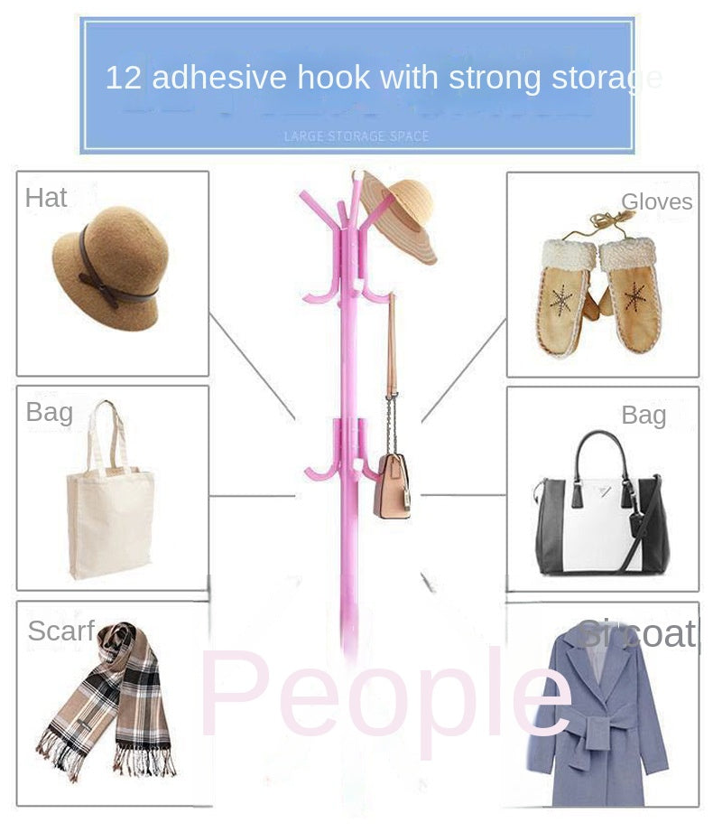 9 Hook Clothes Tree Coat Rack Metal Coat Handbag Scarf Hanger Saving Space Portable Hat Clothes Stand Bedroom Decor