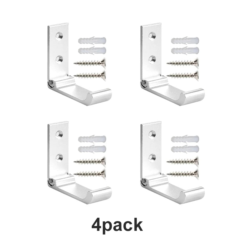 4-20Pcs Folding Coat Hooks Heavy Duty Aluminum Wall Mount Clothes Rack No Rust Invisible Wardrobe Towel Hanger Hook with Screws