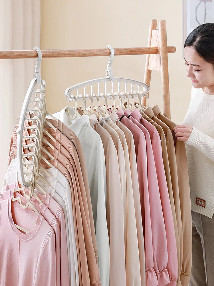 9 Hole Foldable Hanger Wardrobe Space Saving Storage Hanger For Clothes Drying Hangers Storage Organizers Rack Coat Pants Hanger