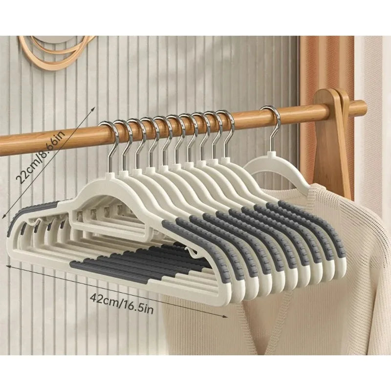 Durable 10PCS Non-Slip Clothes Hangers No Trace Home Organizer Space Saving Creative Dormitory Storage Rack
