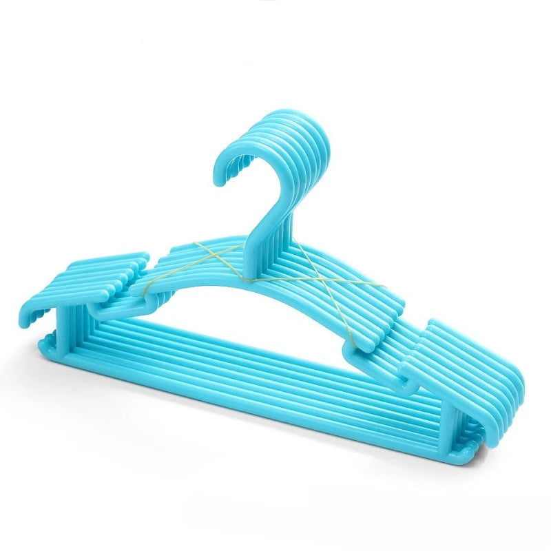 10Pcs/Set Portable Children Clothes Hanger Toddler Baby Coat Plastic Hanger Hook approx.27x14cm