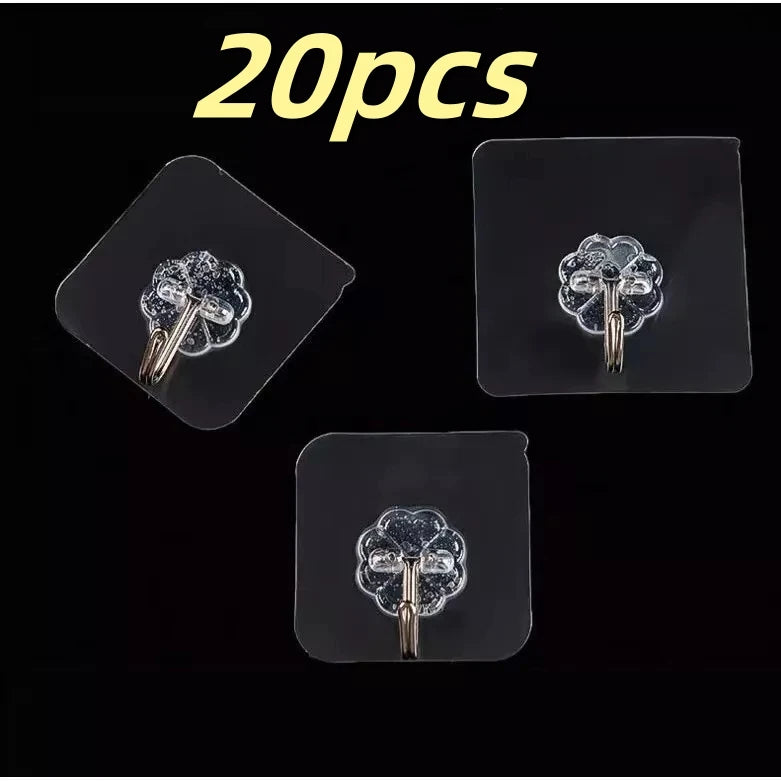 Transparent Hook Strong Self Adhesive Hooks Key Storage Hanger for Kitchen Bathroom Door Wall Multi-Function