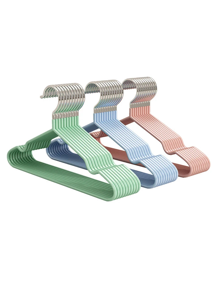 10pcs Non-Slip Coated Metal Suit Coat Hangers Heavy Duty Clothes Hangers Metal Shirt Jacket Hanger with Round Notches for Dress