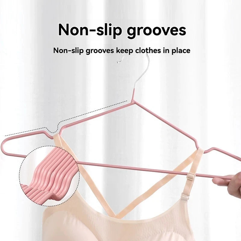Multi Functional Anti Slip No Trace Metal Hanger for Home Bathroom Wardrobe Clothes Organizer Durable Space Saving