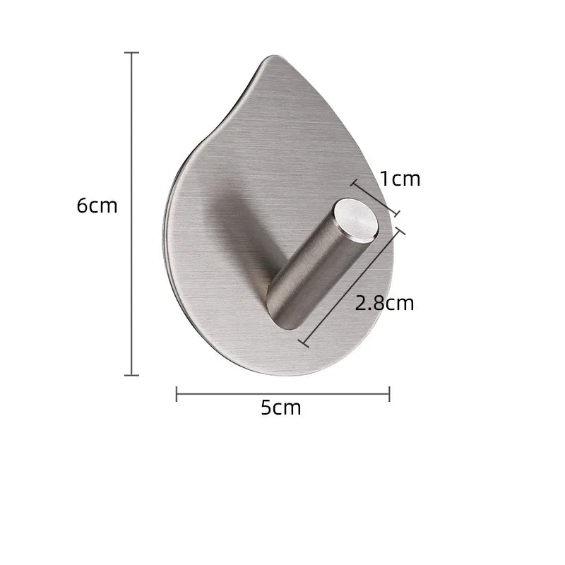 Self Adhesive Wall Hook Stainless Steel Towel Rack Bathroom Hardware Shelf Robe Hooks Hanger Shower Shelf Hanging Accessories