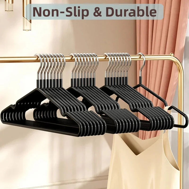 10pcs Non-Slip Coated Metal Suit Coat Hangers Heavy Duty Clothes Hangers Metal Shirt Jacket Hanger with Round Notches for Dress