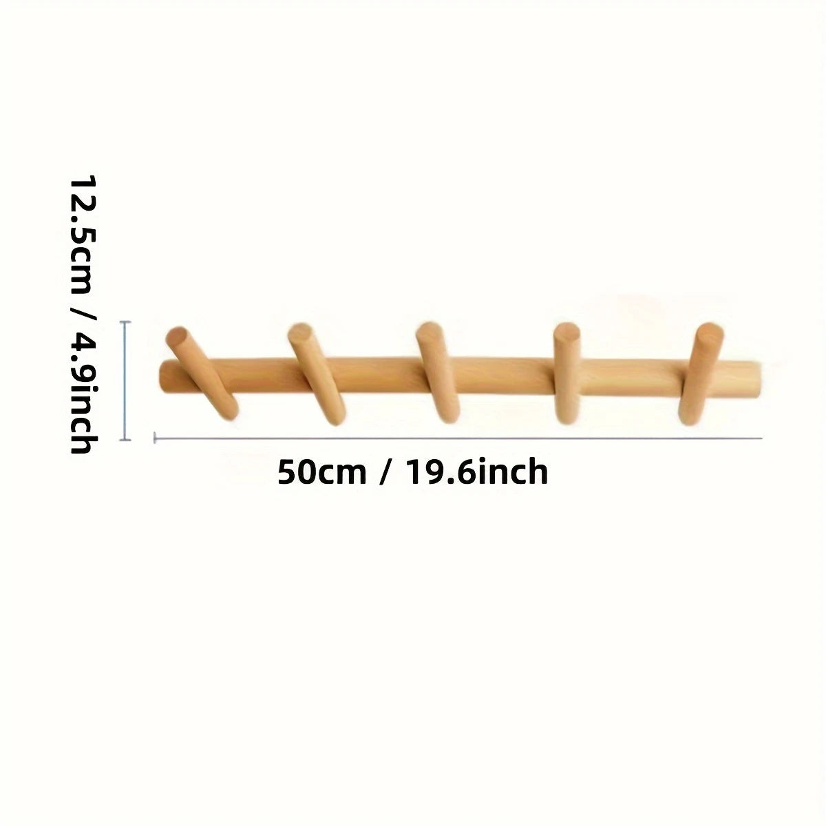Nordic Solid Wood Coat Rack with 4/5 Hooks Wall Hanging Storage for Clothes Hat Keys Organizer Hanger Hallway Entrance Decor