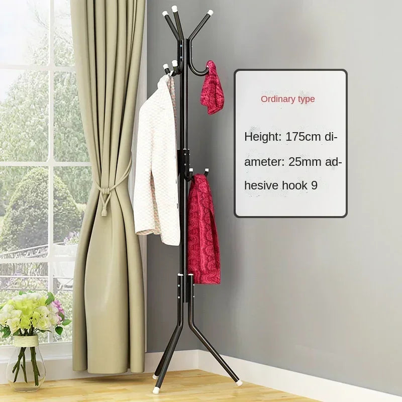 9 Hook Clothes Tree Coat Rack Metal Coat Handbag Scarf Hanger Saving Space Portable Hat Clothes Stand Bedroom Decor