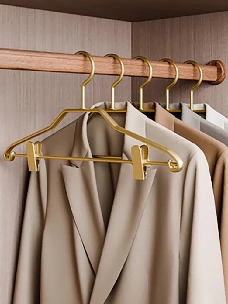 10PC,Clothes Hanger for Pants Organizer Closet Suit Trousers Hanger,42CM Aluminum Alloy Coat Rack with Clips Multi-functional