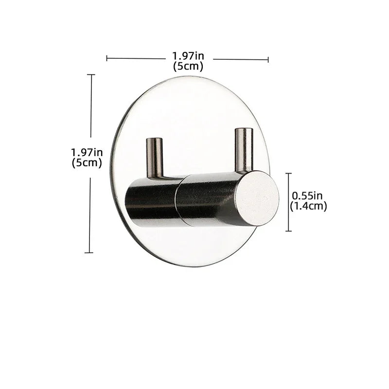 Bathroom Towel Hooks Self-adhesive Stainless Steel Hook Rack Wall Hanger For Hanging Outdoor Shower Bathroom Accessories