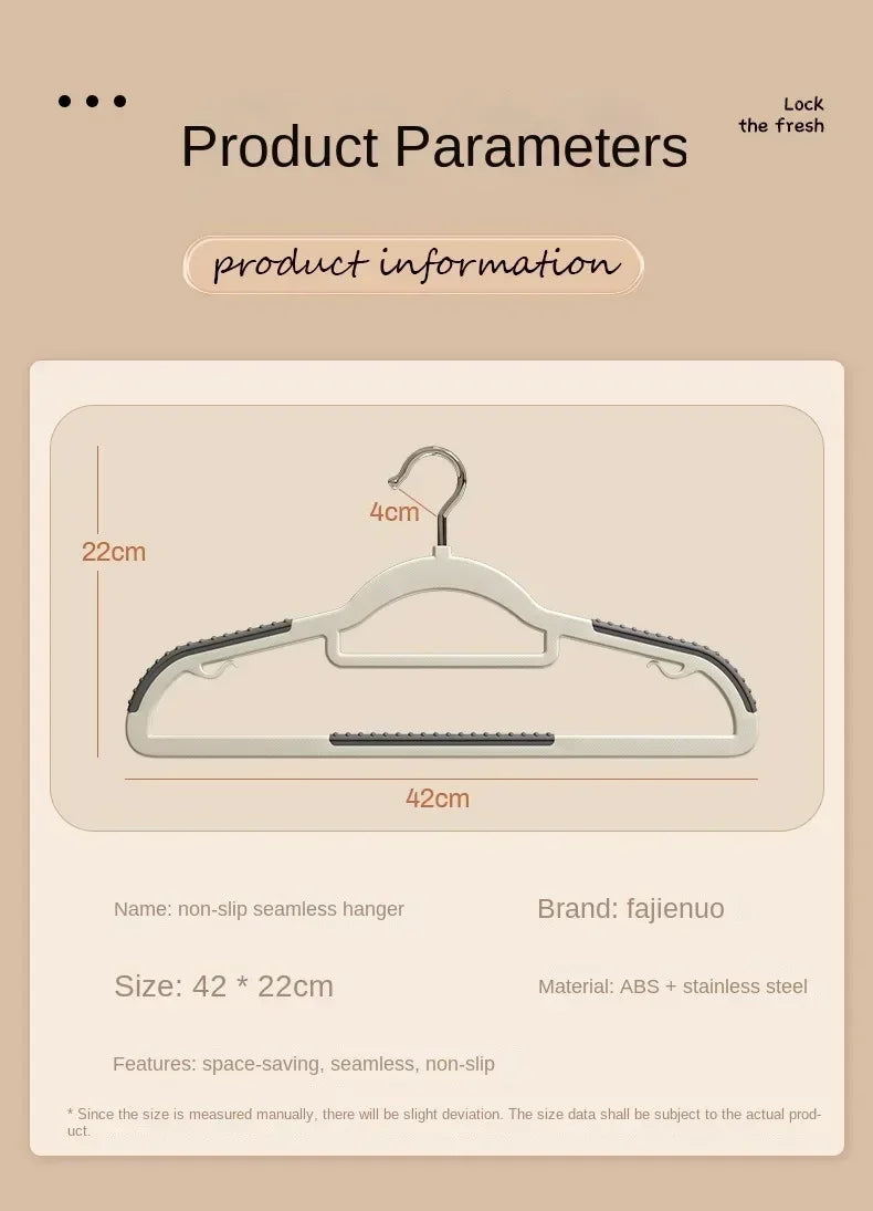 Durable 10PCS Non-Slip Clothes Hangers No Trace Home Organizer Space Saving Creative Dormitory Storage Rack