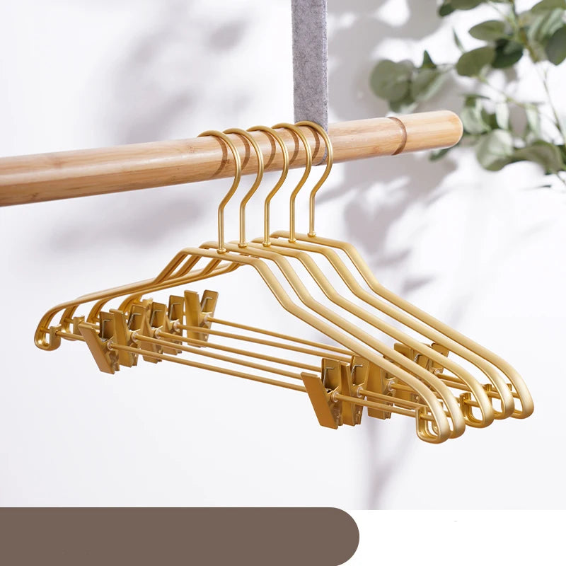 10PC,Clothes Hanger for Pants Organizer Closet Suit Trousers Hanger,42CM Aluminum Alloy Coat Rack with Clips Multi-functional