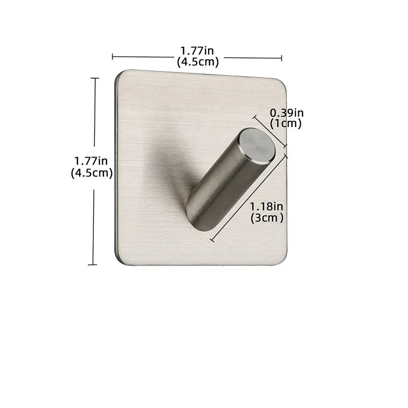 Bathroom Towel Hooks Self-adhesive Stainless Steel Hook Rack Wall Hanger For Hanging Outdoor Shower Bathroom Accessories