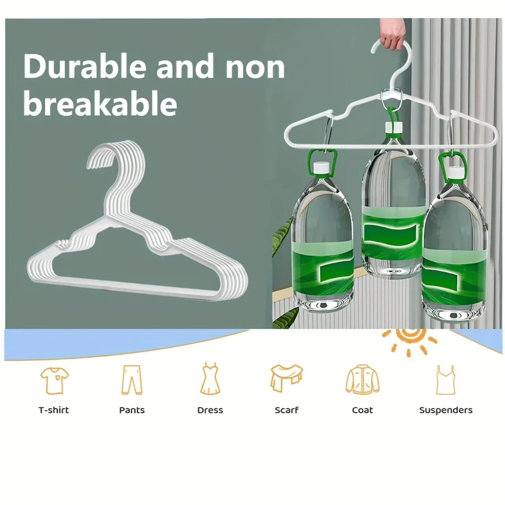 Clothes Hangers, Non Slip Plastic Coat Hangers, Space Saving Hangers, Heavy Duty, Hanging Dry Wet Clothes