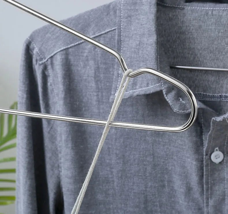 10/20pcs Stainless Steel Clothes Hanger Closet Organizer Non-slip Coat Rack Pants Drying Rack Storage Wardrobe Save Space