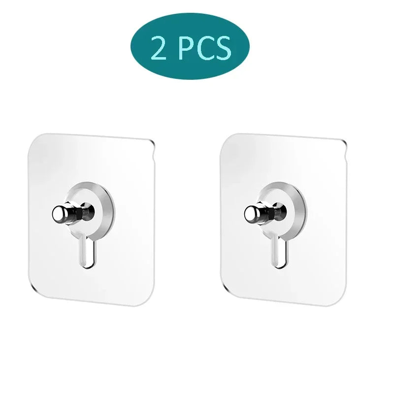 Adhesive Nails Wall Hooks Transparent Screw Stickers Wall Hook Closet Cabinet Shelf Pegs Wall Hook Hangers Kitchen Bathroom