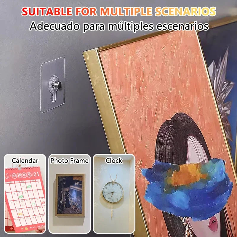 Self-adhesive Hook for Picture Super Strong Wall Hook Without Piercing Punch-free Picture Frame Holder Bathroom Kitchen Storage