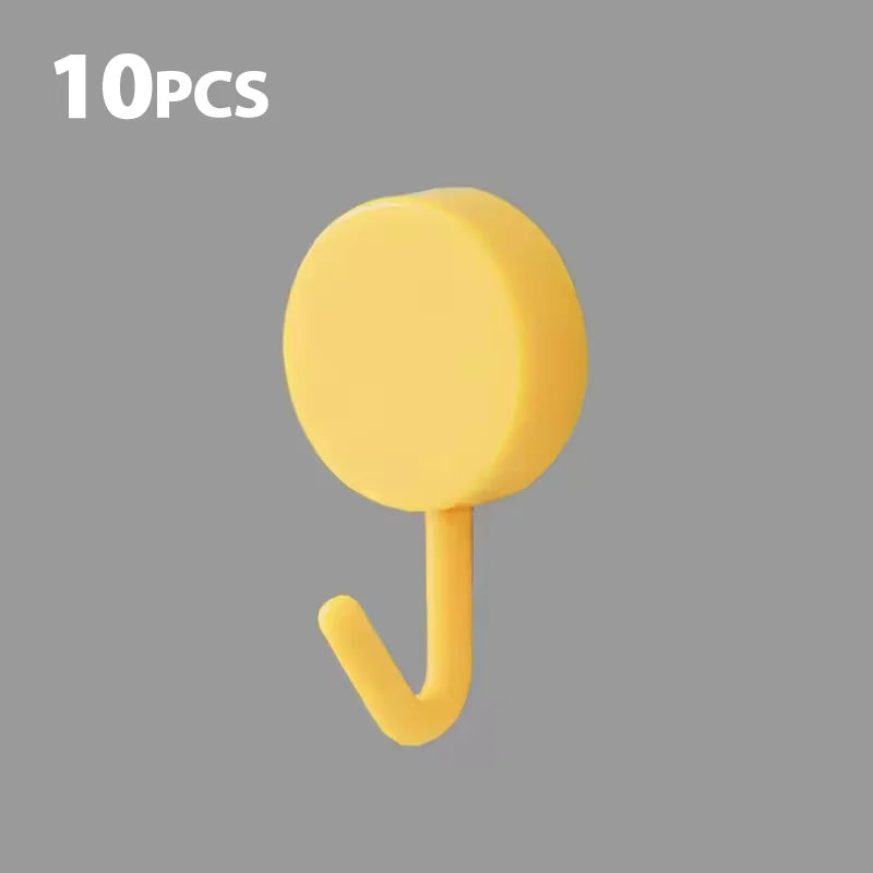 5/10PCS Self Adhesive Wall Hook Strong Without Drilling Clothes Toilet Bathroom Door Kitchen Towel Hanger Home Table Locker Hook
