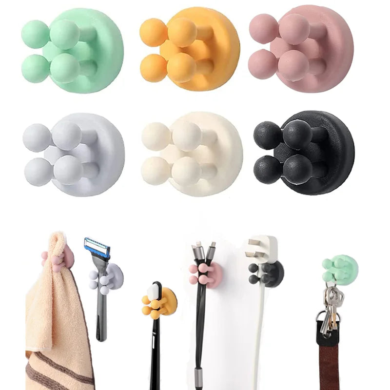 Self-adhesive Bathroom Hook Towels Rack Wall Stickers Steel Hooks For Wall Glue Adhesive Hanger Robe Shower Accessories