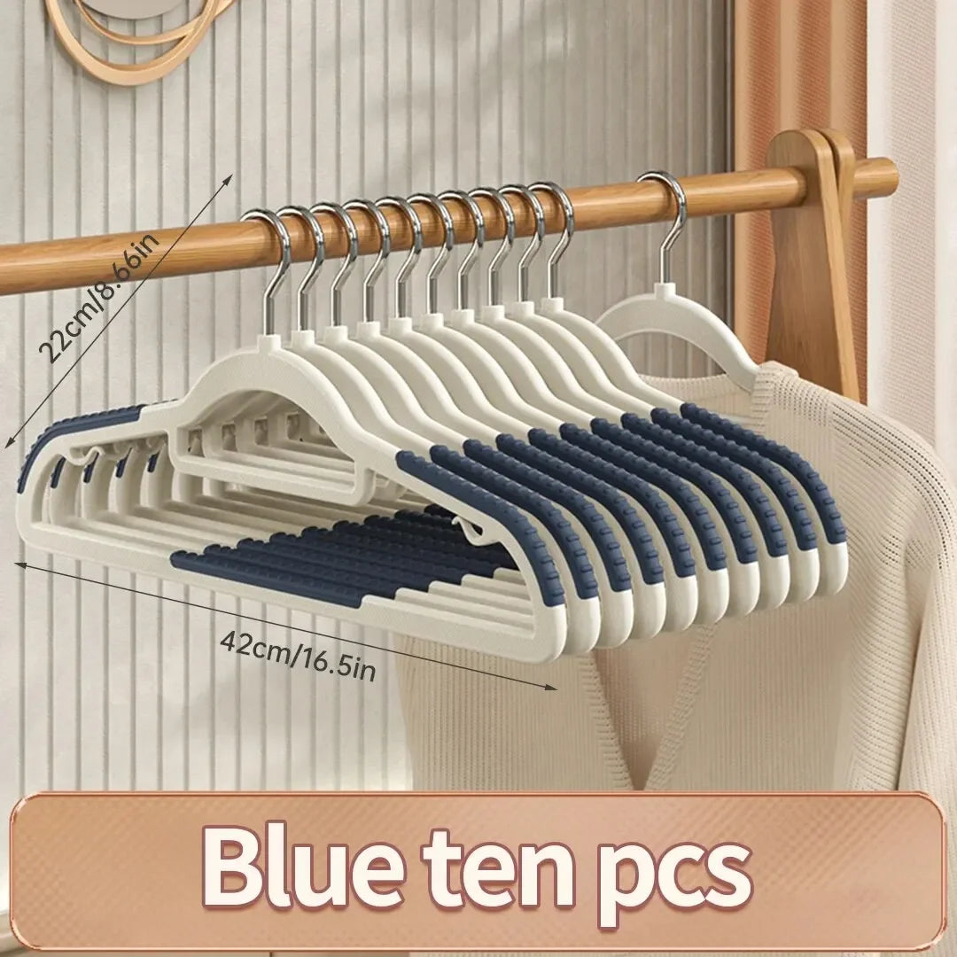 No trace dry and wet dual-use coat rack, 10 pieces, family dual card anti-slip hangers, beautiful and stylish.