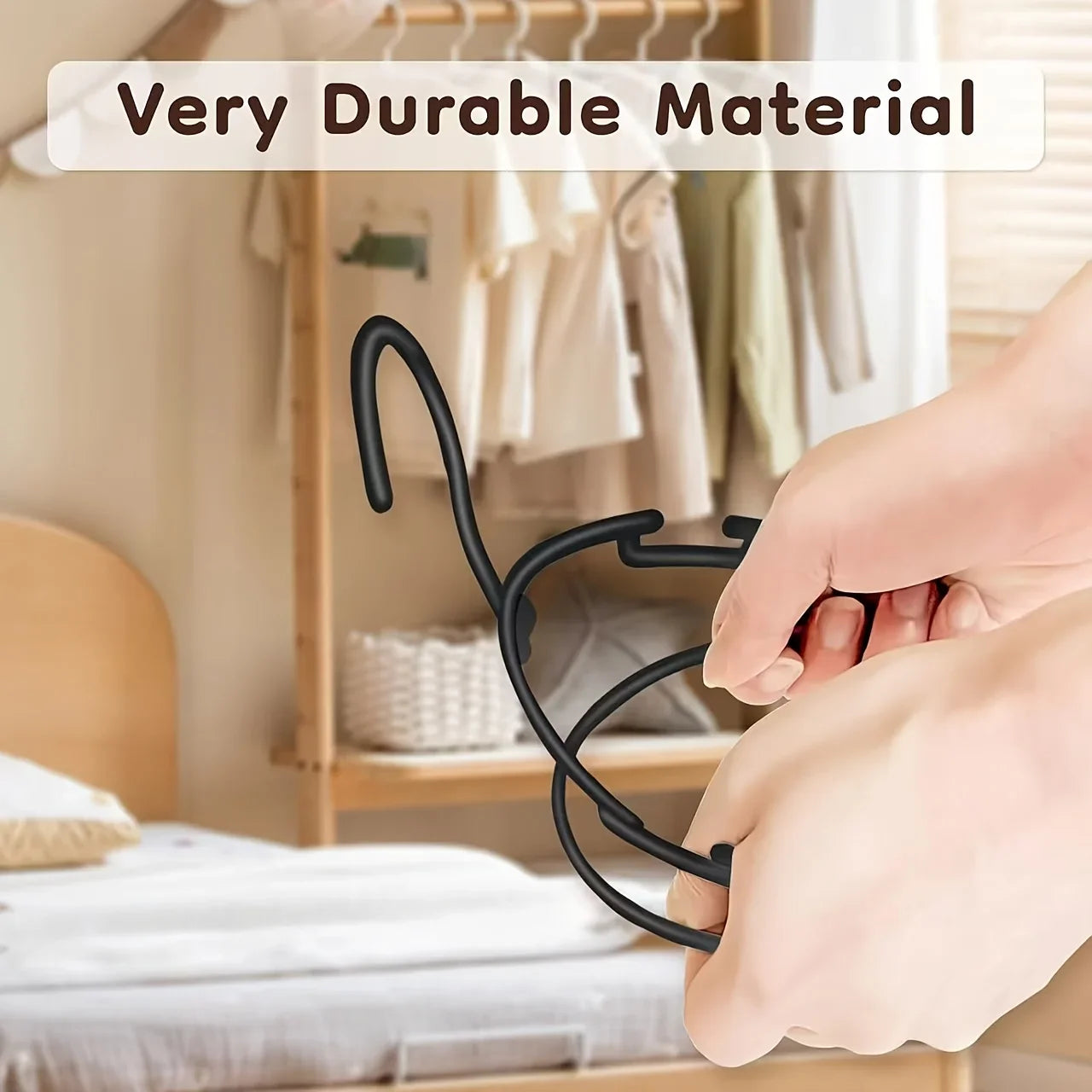 Clothes Hangers, Non Slip Plastic Coat Hangers, Space Saving Hangers, Heavy Duty, Hanging Dry Wet Clothes