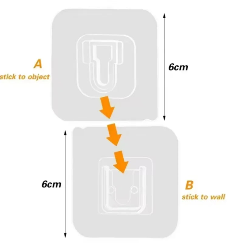 Double-Sided Self Adhesive Wall Hooks Strong Sticky Transparent Traceless Kitchen Bedroom Wall Hook Storage Holders Wholesale