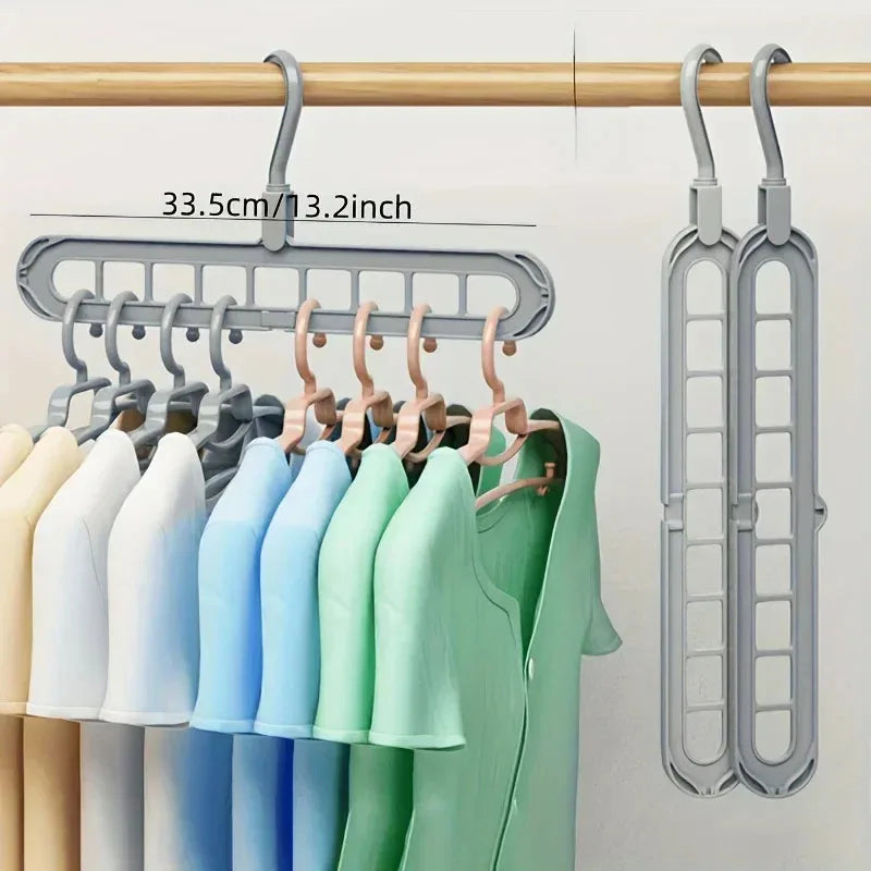 9 Hole Foldable Hanger Wardrobe Space Saving Storage Hanger For Clothes Drying Hangers Storage Organizers Rack Coat Pants Hanger