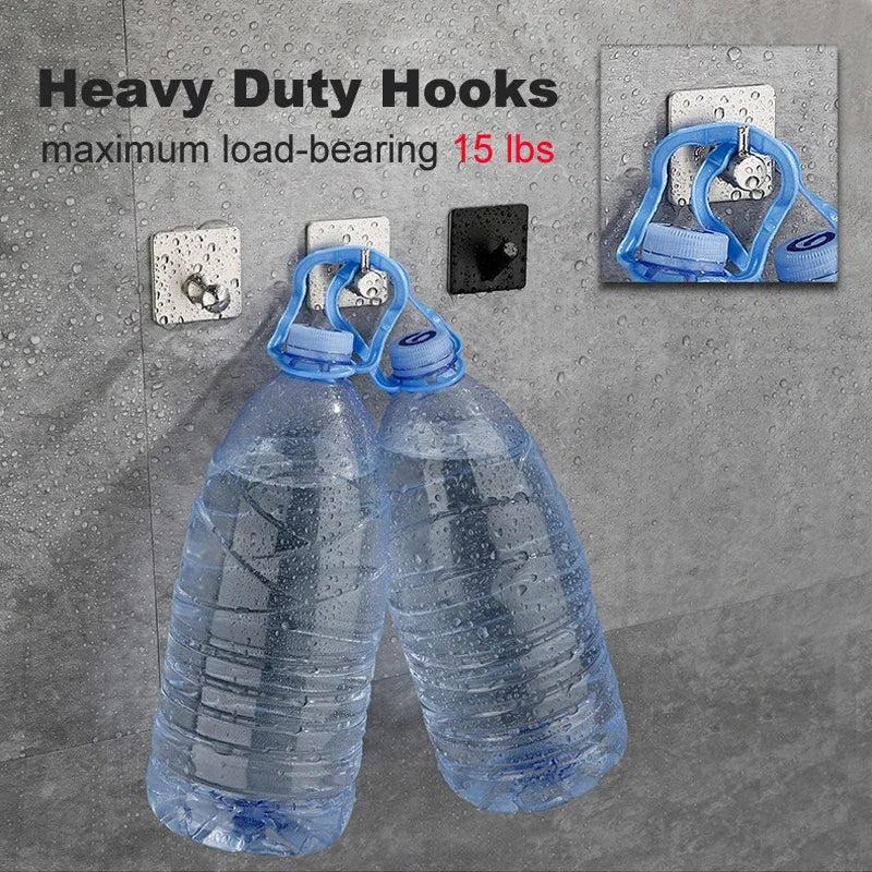 Bathroom Towel Hooks Self-adhesive Stainless Steel Hook Rack Wall Hanger For Hanging Outdoor Shower Bathroom Accessories
