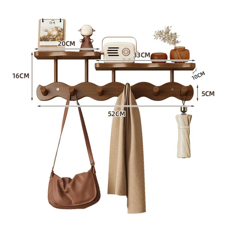 Entrance Hall Coat Racks Bamboo Hanging Hooks Behind Creative Clothes Scarf Keys Wall Mounted Storage Rack Furniture Decoration