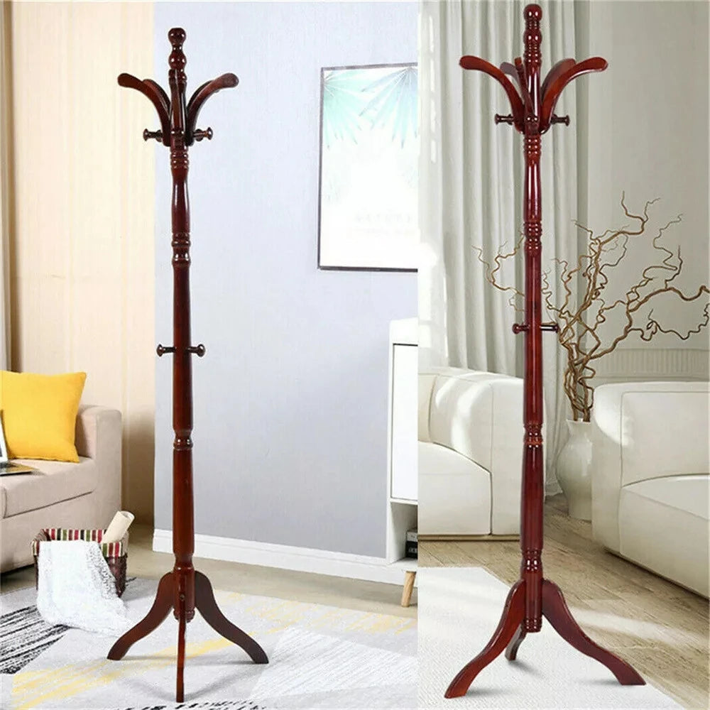 Wooden Vintage Coat Rack Freestanding Coat Rack Tree Coat Racks for Bedroom, Hallway, Entrance, Office