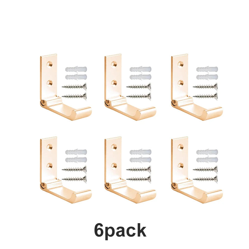 4-20Pcs Folding Coat Hooks Heavy Duty Aluminum Wall Mount Clothes Rack No Rust Invisible Wardrobe Towel Hanger Hook with Screws