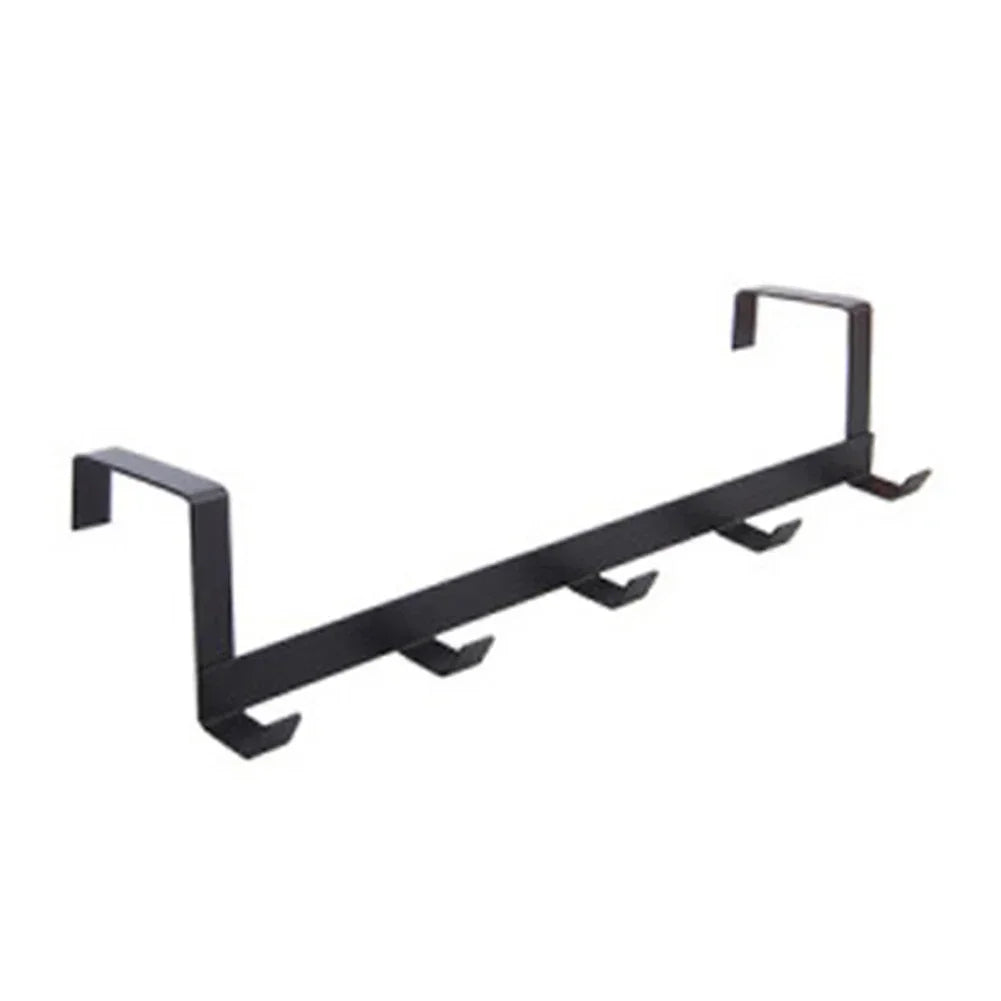 Coat Hook Rack Over the Door 5 Hooks Home Organizer Metal Hanging Rack Cloth Coat Hat Hanger Bathroom Kitchen Accessories