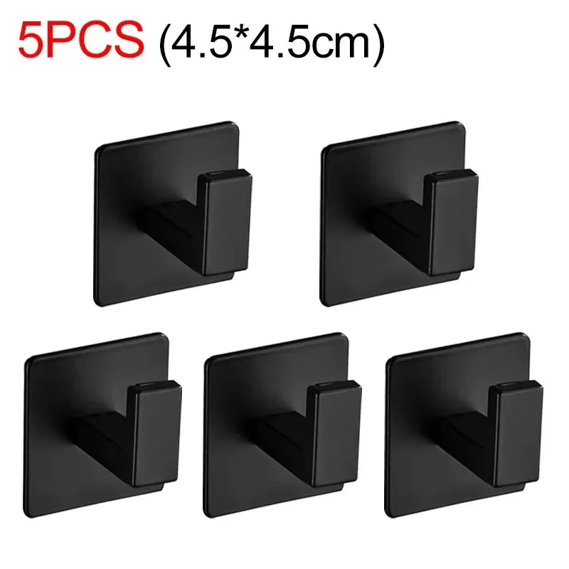 1/6Pcs Strong Self-Adhesive Wall Hooks Keys Bag Shower Robe Hanging Holder Clothes Coat Hanger Towel Rack Kitchen Bathroom Hook